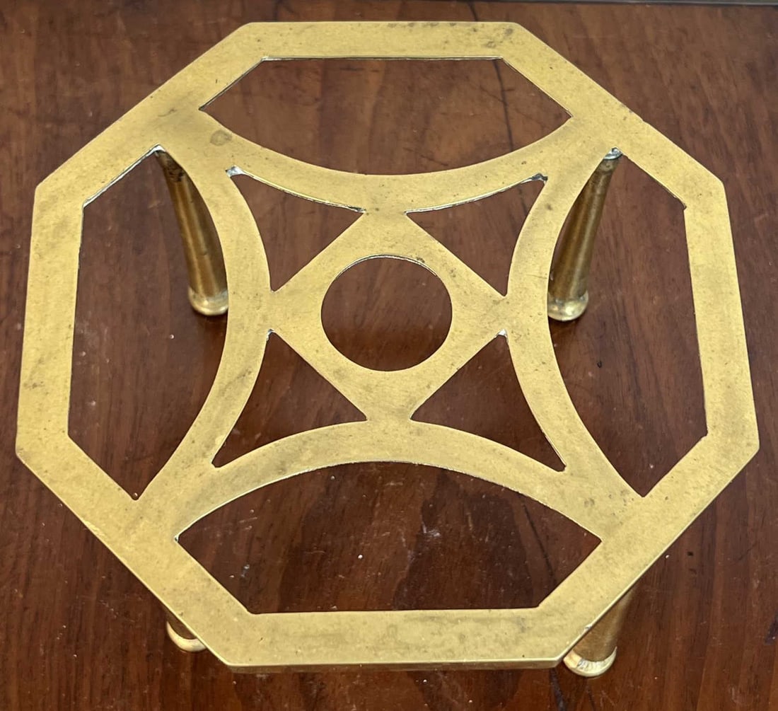 (19thc) BRASS POT TRIVET - 2
