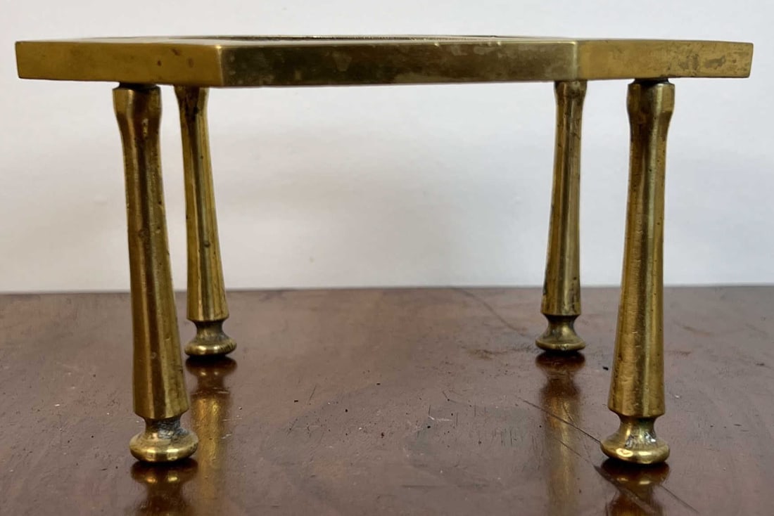 (19thc) BRASS POT TRIVET - 3