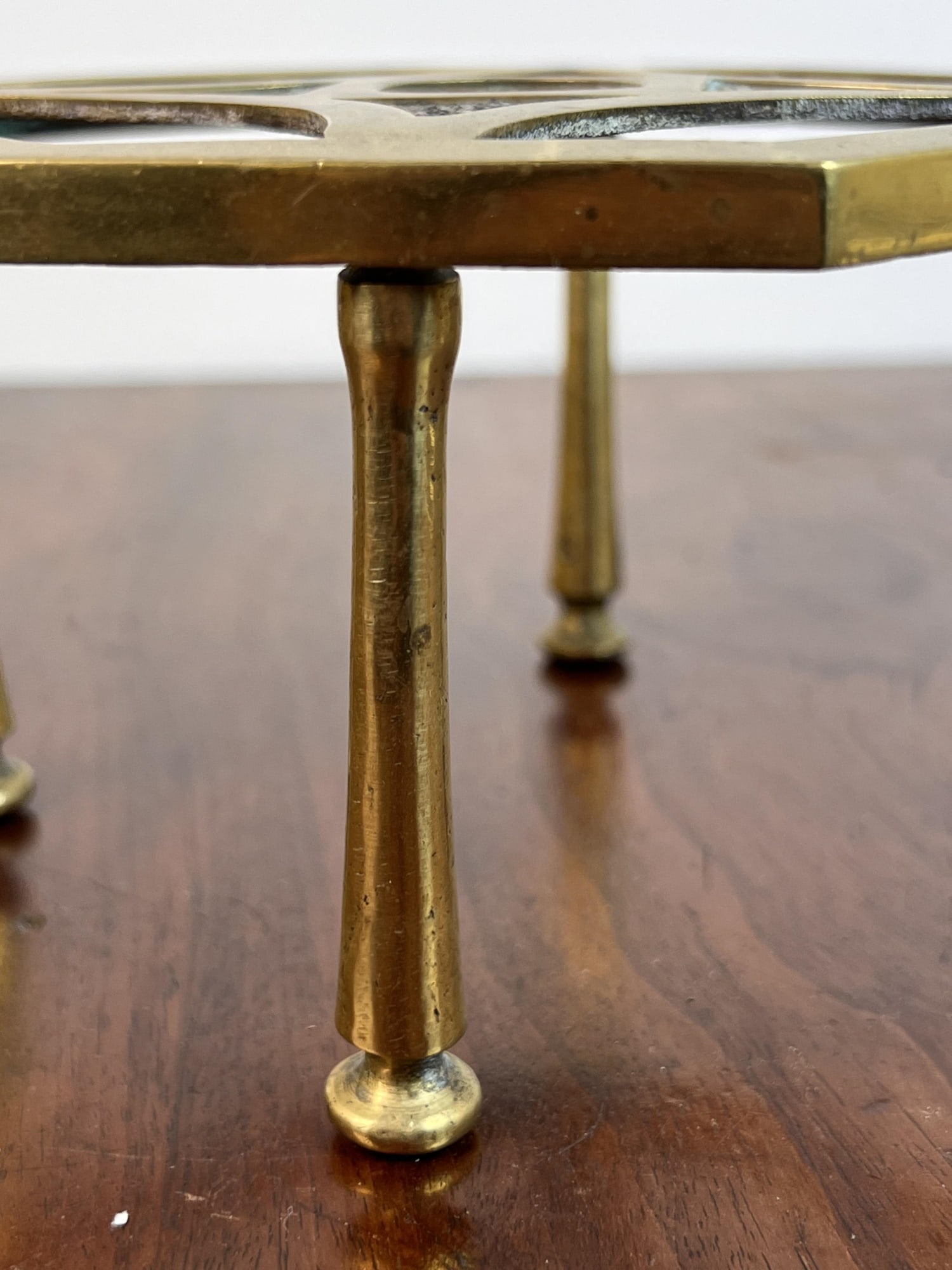 (19thc) BRASS POT TRIVET - 4