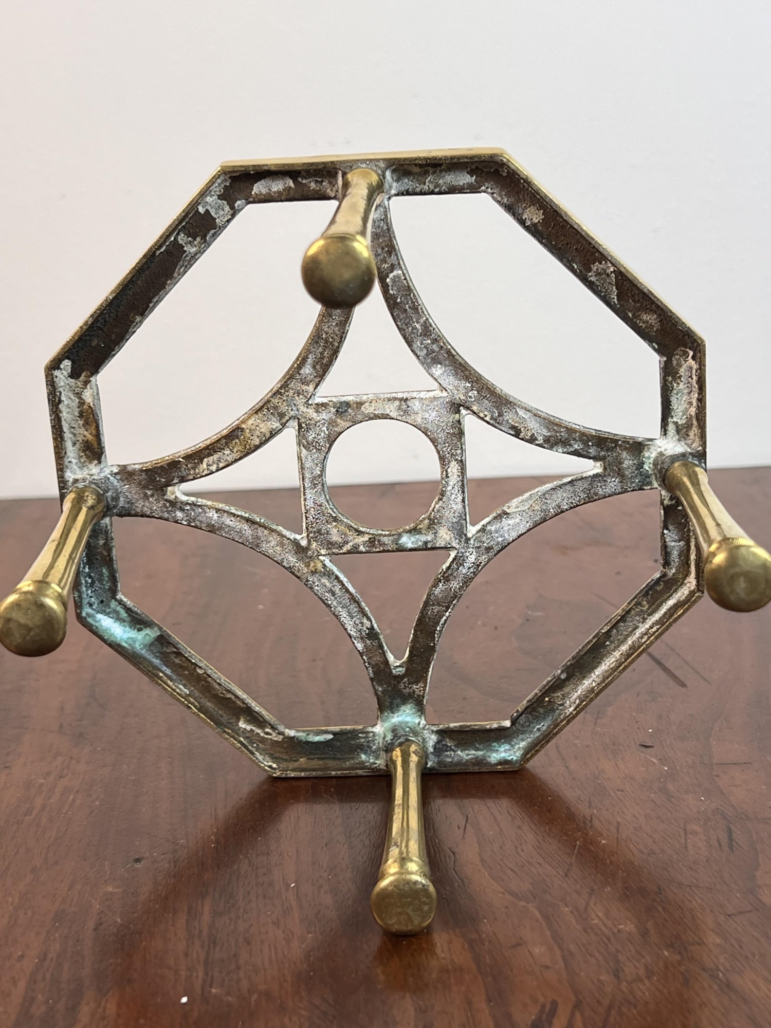 (19thc) BRASS POT TRIVET - 5