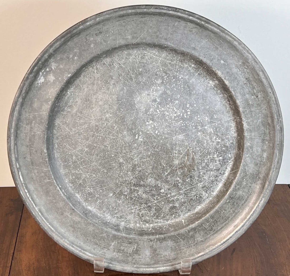 EARLY PEWTER CHARGER (1 of 6)