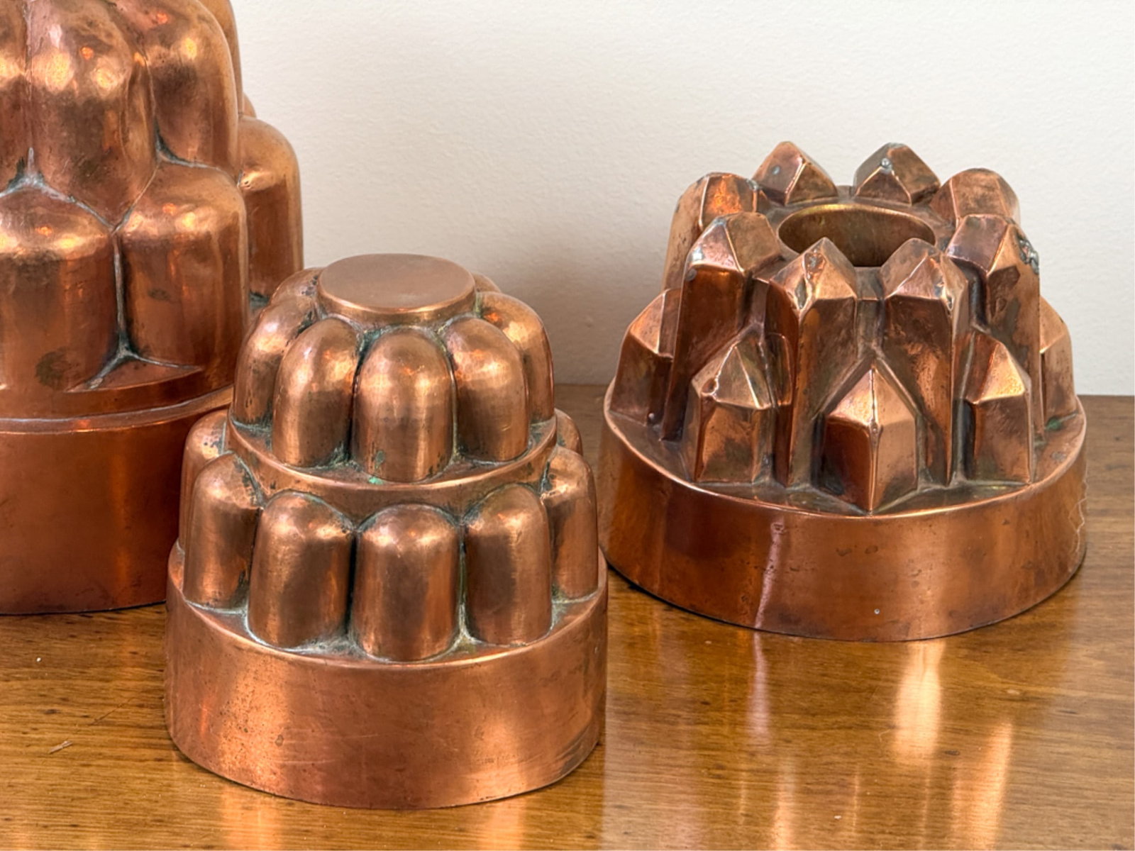 GROUP (5) COPPER CAKE/PUDDING MOLDS - 2