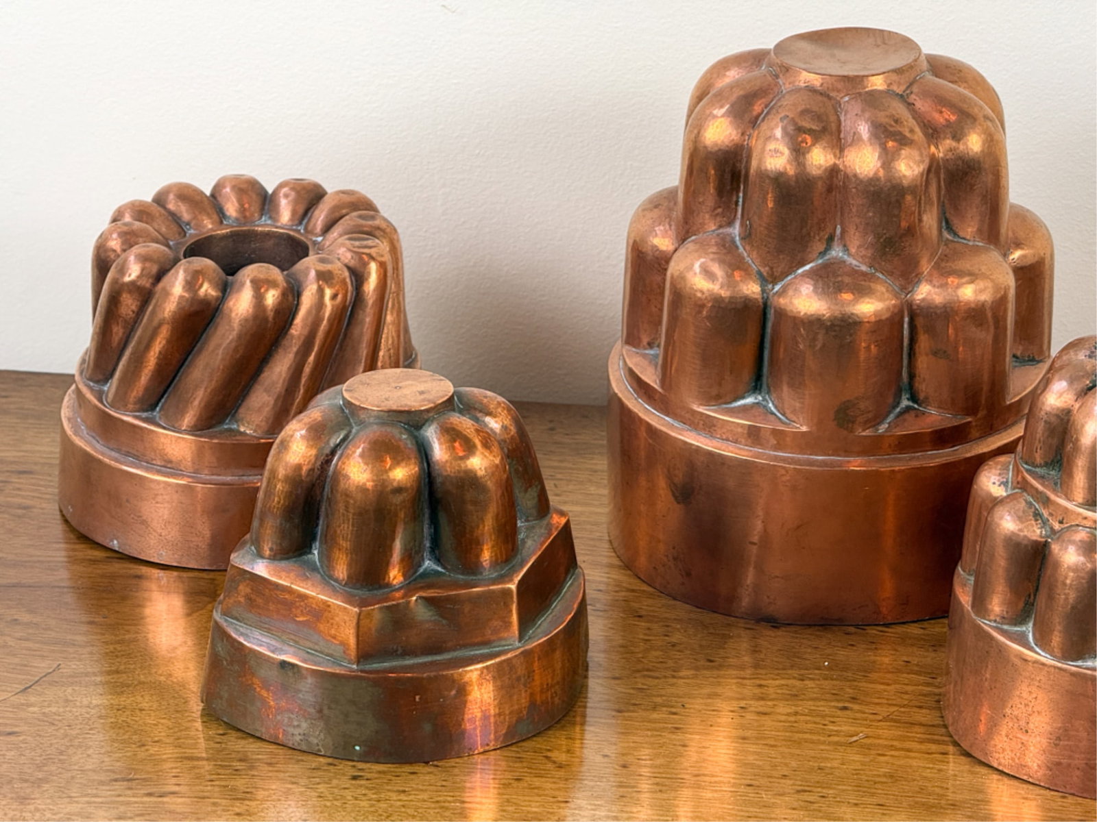 GROUP (5) COPPER CAKE/PUDDING MOLDS - 3