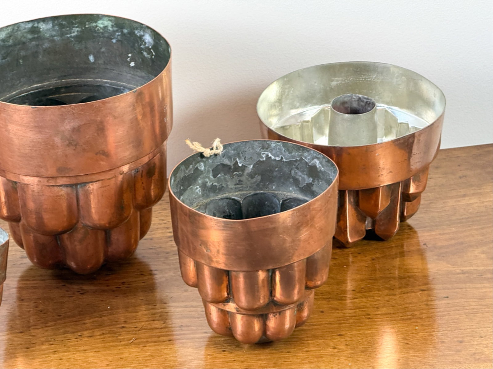GROUP (5) COPPER CAKE/PUDDING MOLDS - 6