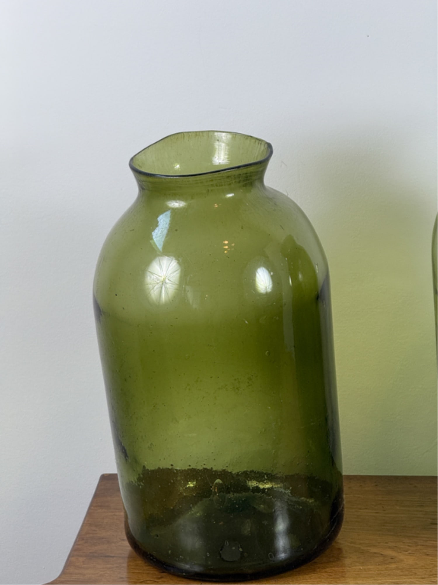 (3) HAND BLOWN (19thc) CORNICHON JARS - 2