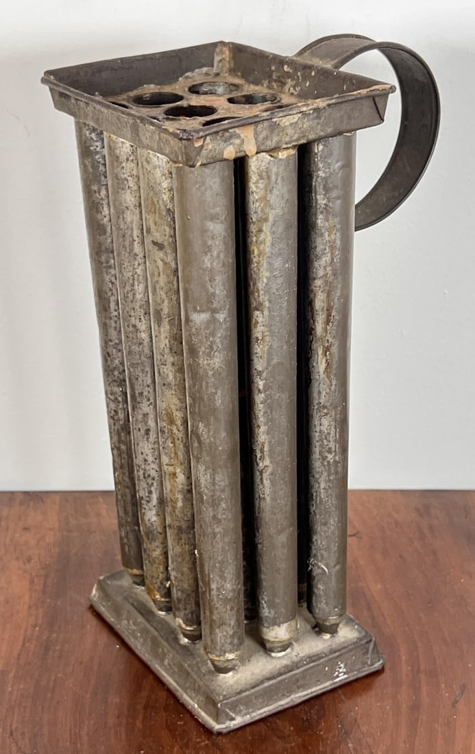 (19th c) TIN (12) CANDLE MAKERS MOLD (1 of 9)