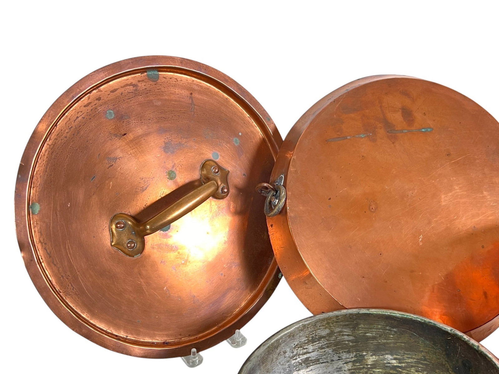 GROUPING MOSTLY (19thc) COPPER COOKWARE & LIDS - 2