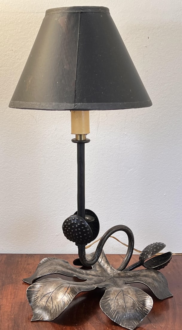 JEAN KEPPEL & DAUM NANCY ART NOUVEAU TABLE LAMP: Signed. 15" total height