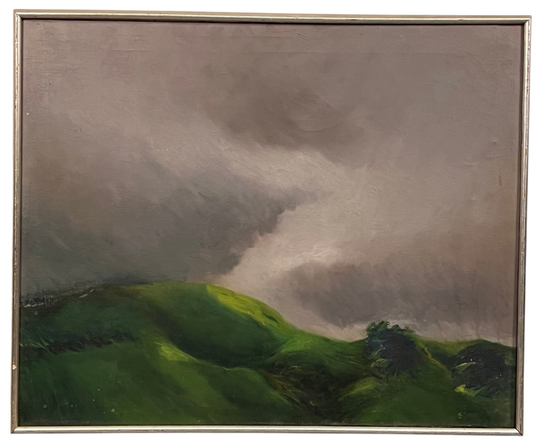 (20th c) E. TORRES OIL ON CANVAS LANDSCAPE (1 of 9)