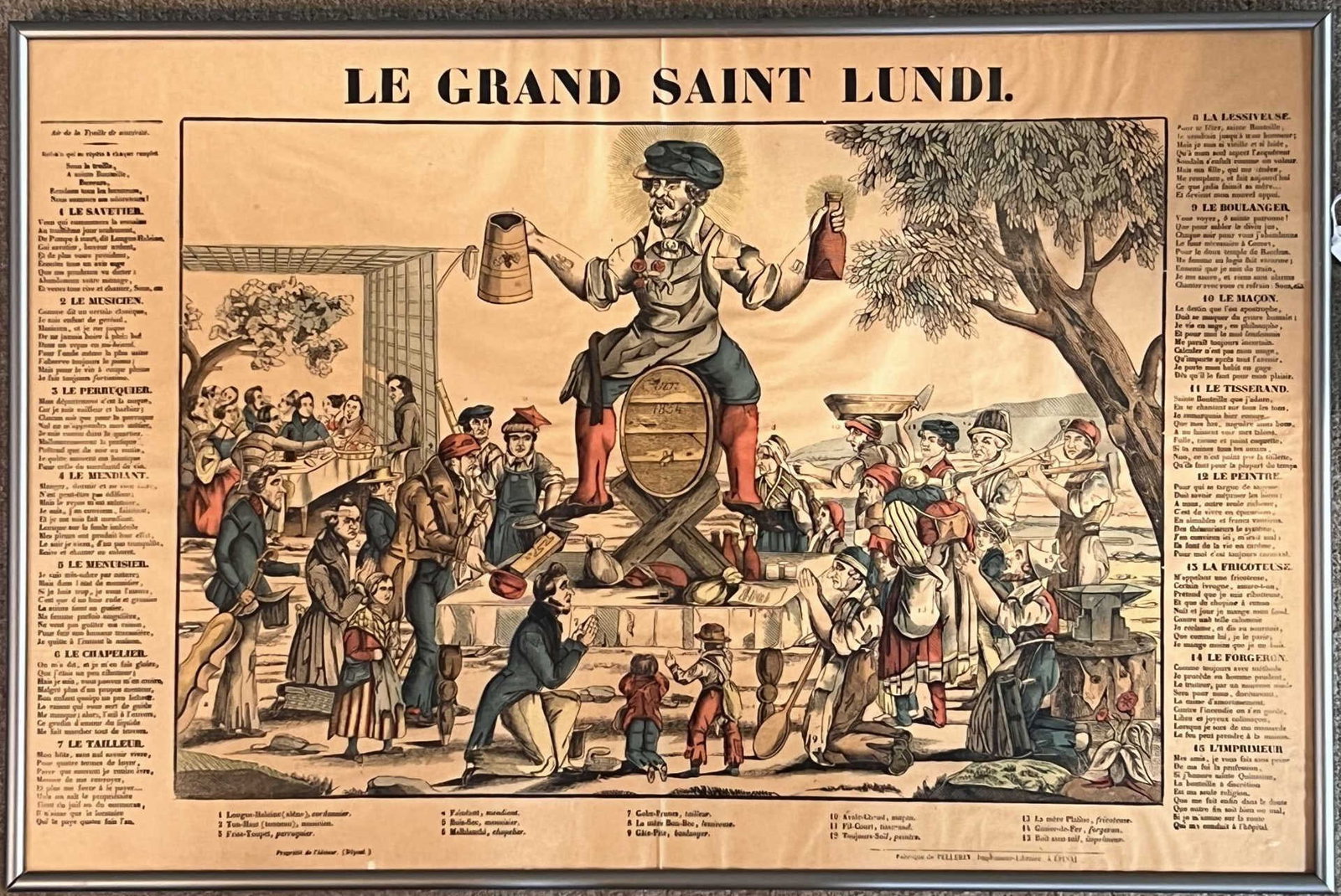(19th c) FRENCH "LE GRAND SAINT LUNDI" BROADSIDE (1 of 10)
