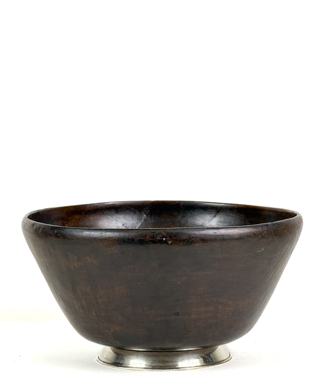 JELBA MCM SALAD BOWL w/ STERLING SILVER BASE: Signed Jelba Original under base. 6" x 11 1/2"