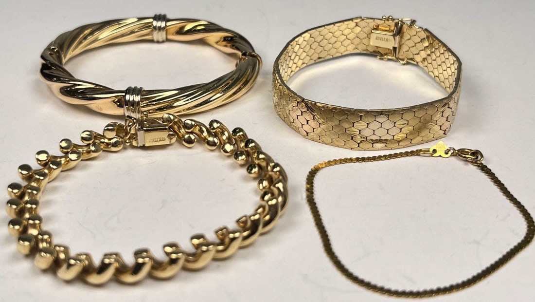 (4) 14K GOLD BRACELETS (1 of 7)