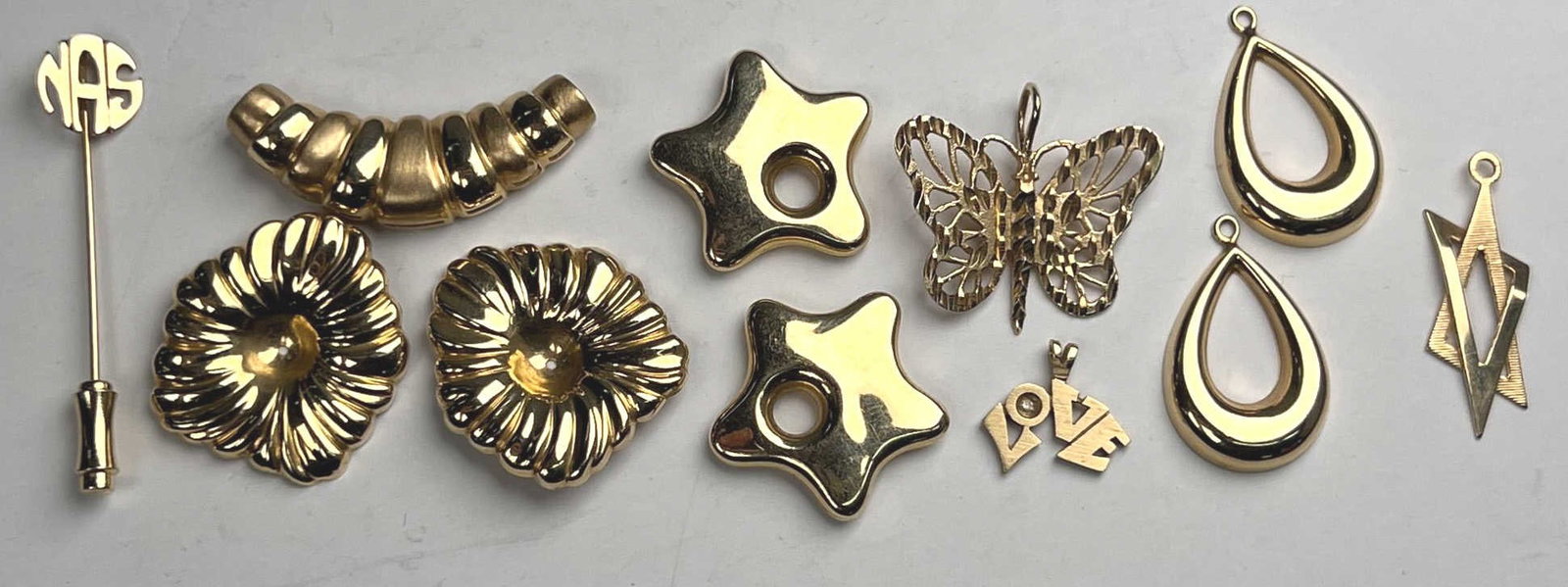 GROUPING OF MISC 14K GOLD JEWELRY: All marked 14k. 18.1 grams