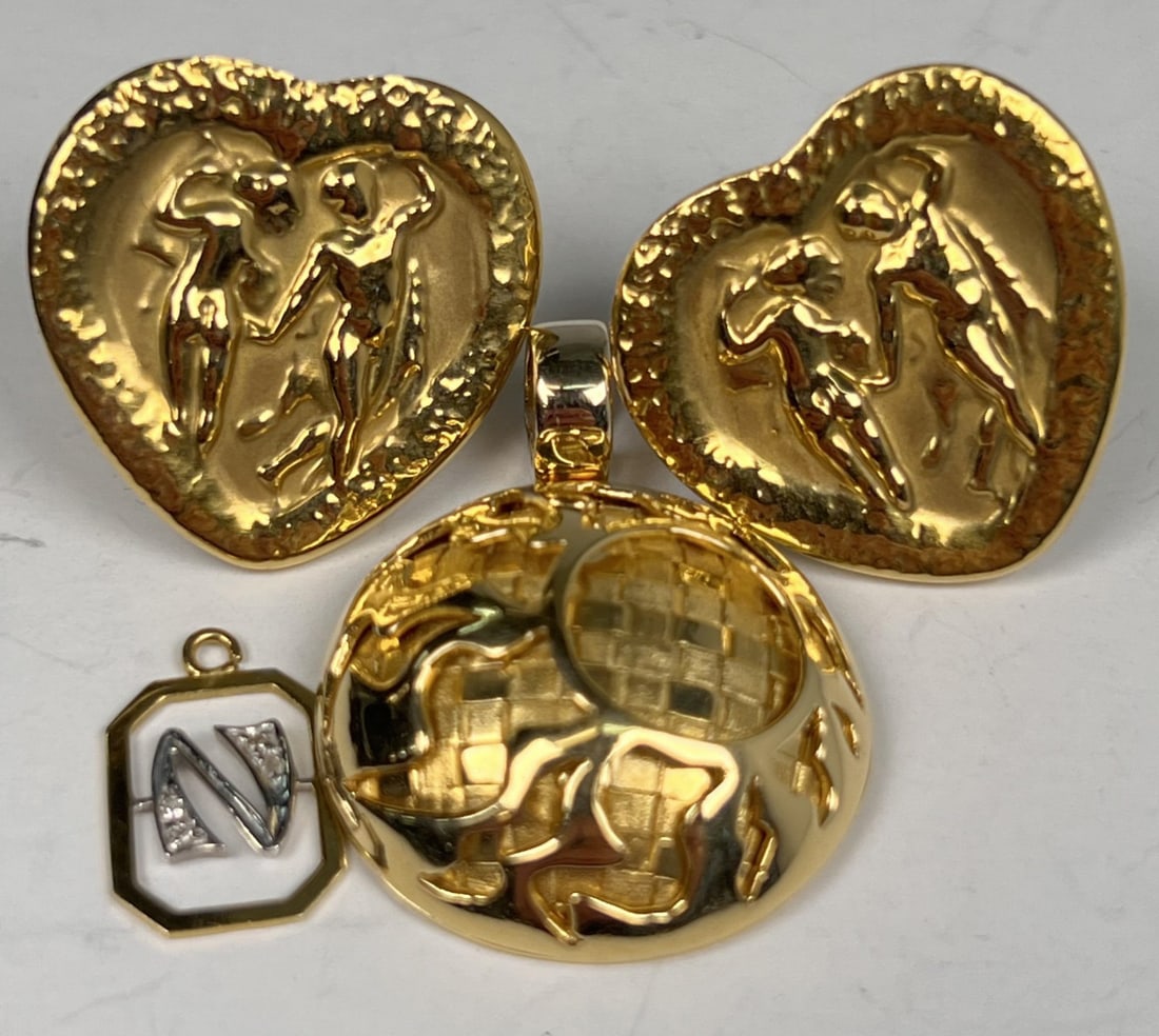 GROUPING OF 18K GOLD JEWELRY: All marked 18k. 20.9 grams