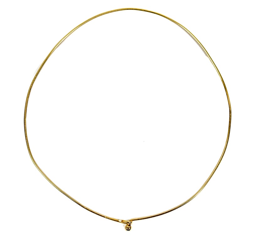 CARLO GIULIANO 14K GOLD WIRE CHOKER NECKLACE: Marked. 4 5/8 x 5 inches. 9.08 grams.