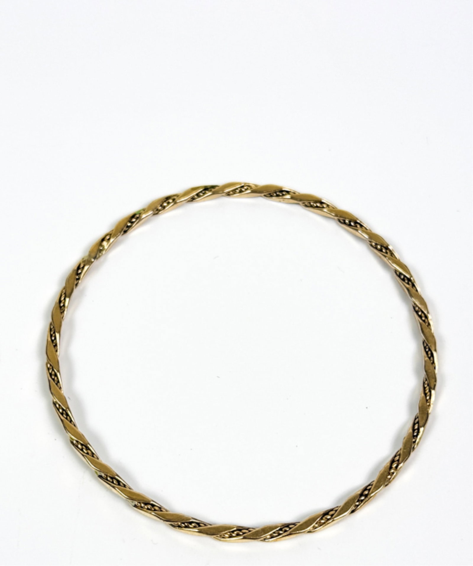 PAIR 14K GOLD TEXTURED BANGLES - 3