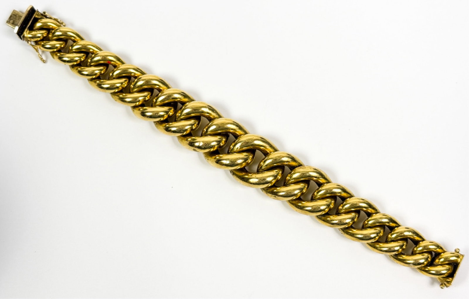 18K GOLD ITALIAN CURB LINK BRACELET (1 of 9)