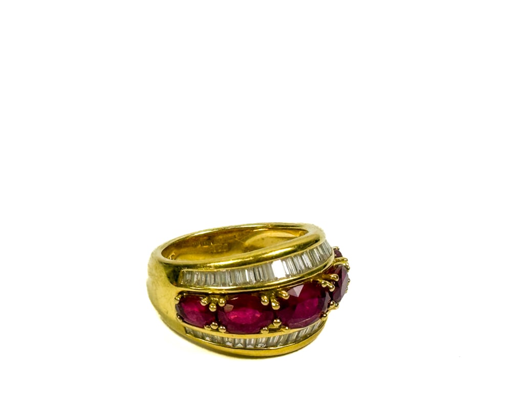 18K GOLD DIAMOND & RUBY RING - 2