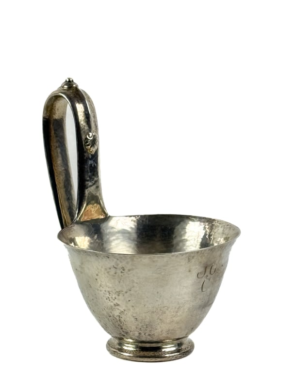 HANDWROUGHT MARCUS & CO STERLING SILVER SAUCE BOAT: Spectacular quality. 7 inches. 19.69 ozt.