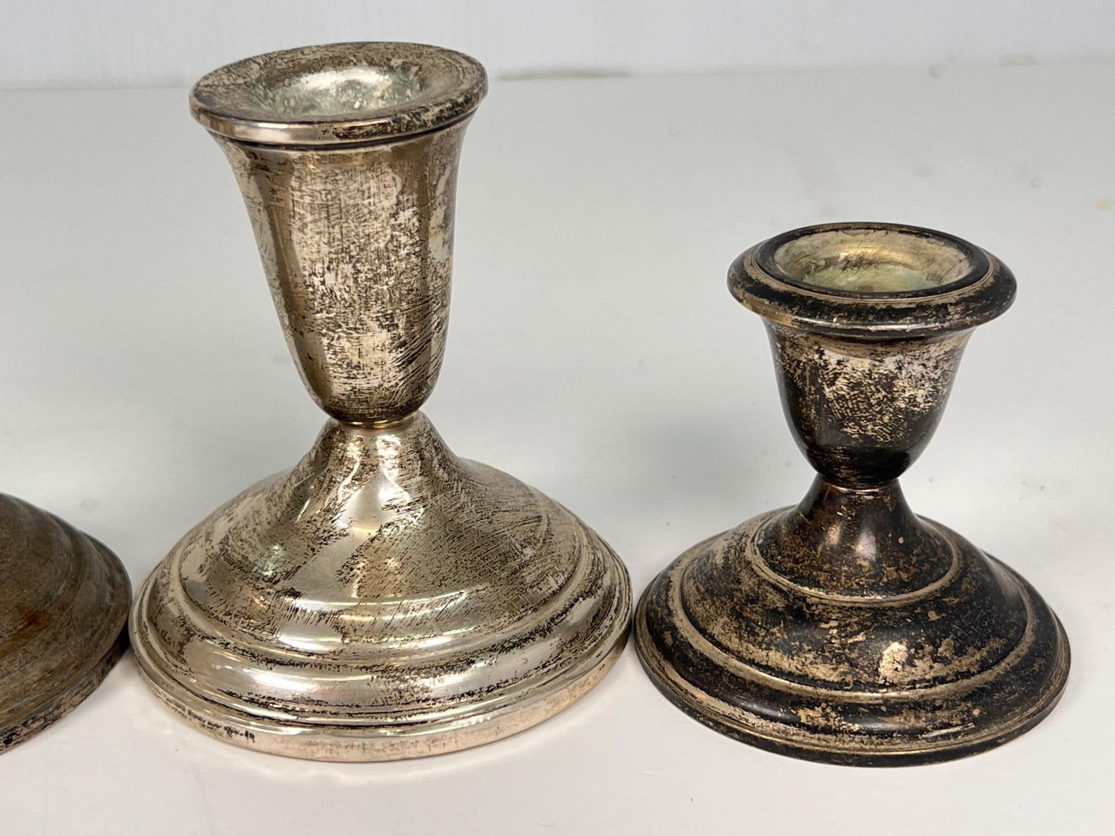 (2) PAIR WEIGHTED STERLING SILVER CANDLESTICKS - 3