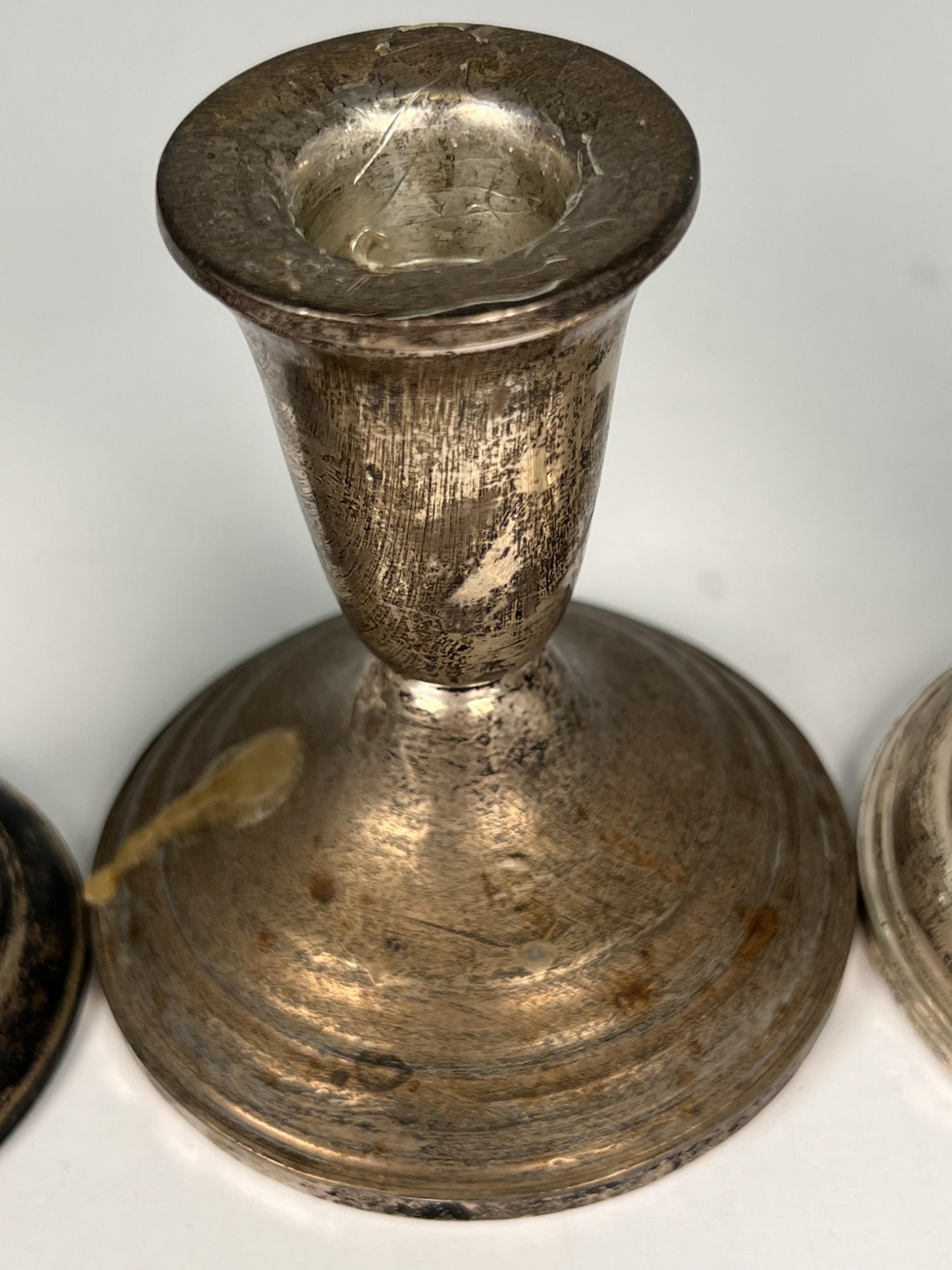 (2) PAIR WEIGHTED STERLING SILVER CANDLESTICKS - 5