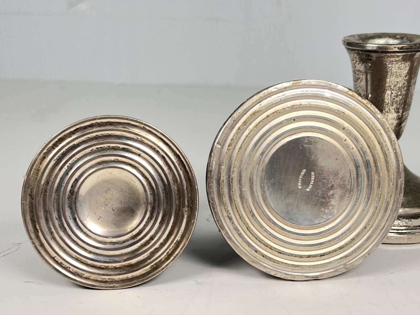 (2) PAIR WEIGHTED STERLING SILVER CANDLESTICKS - 6
