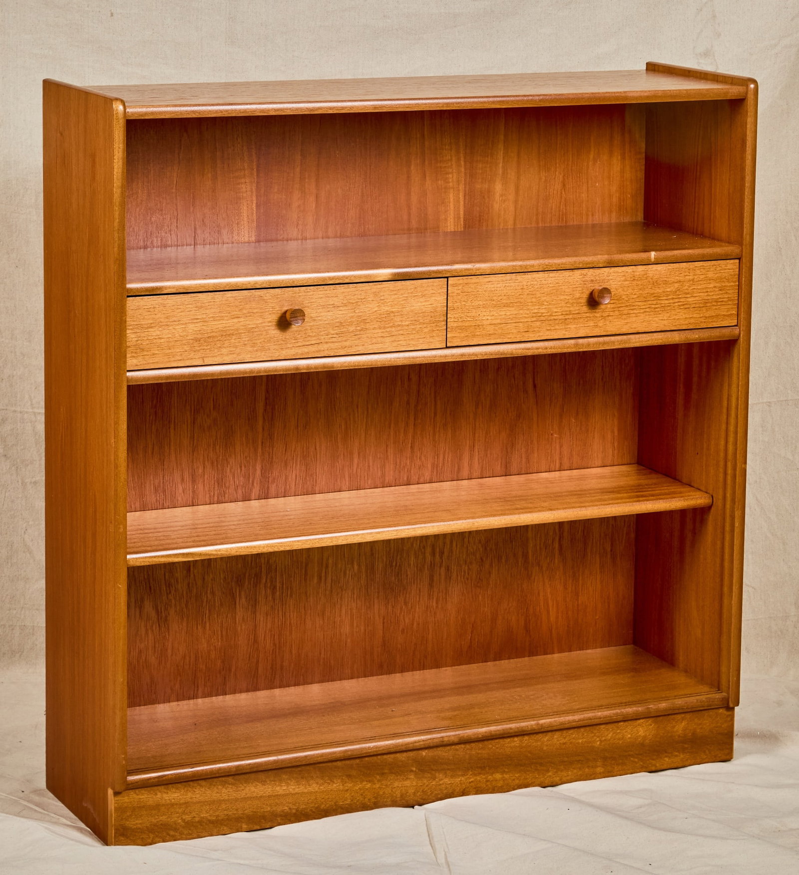 NATHAN OAK BOOKCASE: 42 x 40 x 12 inches