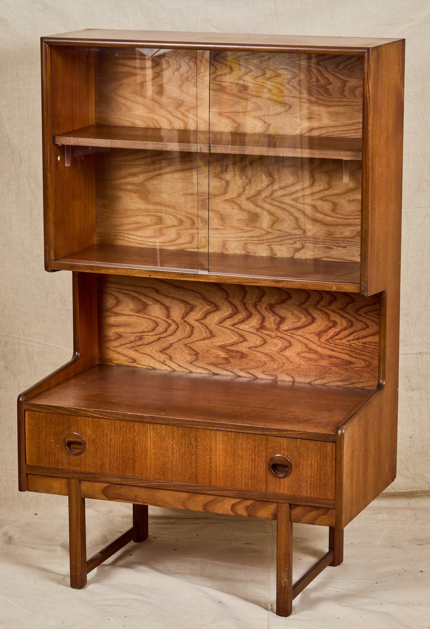 A TURNIDGE PRODUCT (2) DRAWER TEAK BOOKCASE: 48 x 30 x 16 inches