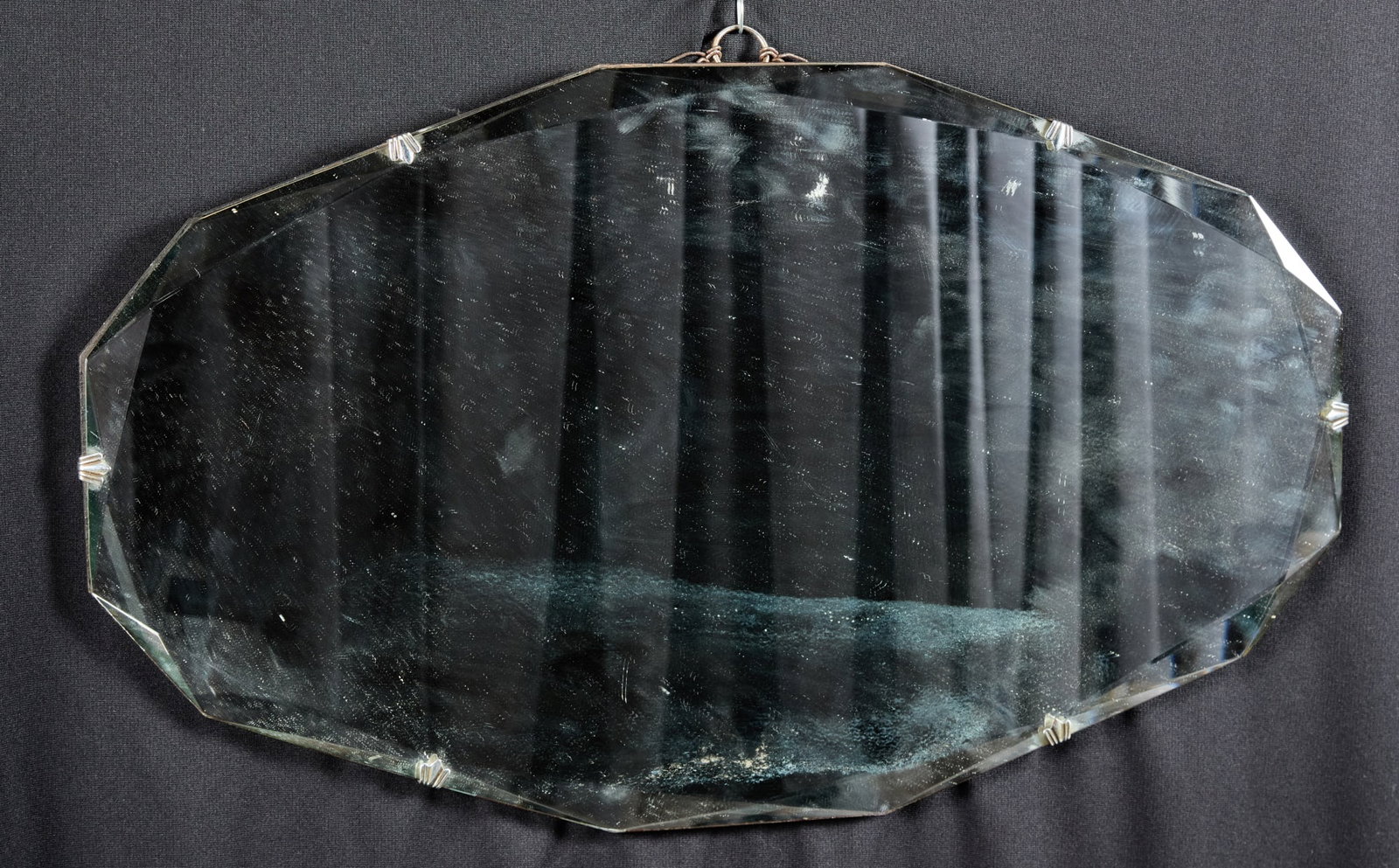 ART DECO BEVELED-GLASS FRAMELESS MIRROR (1 of 7)