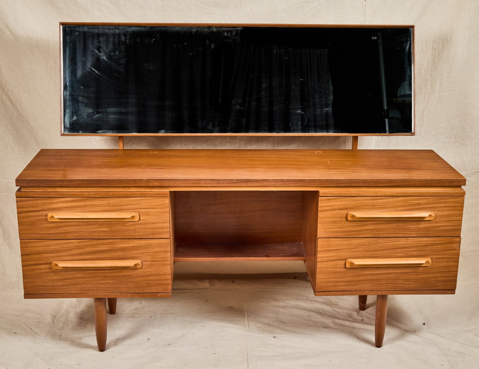 G PLAN MID-CENTURY "FRESCO" DRESSING TABLE: Designed by Victor Wilkins. 44 3/4 x 60 x 16 1/2 inches.