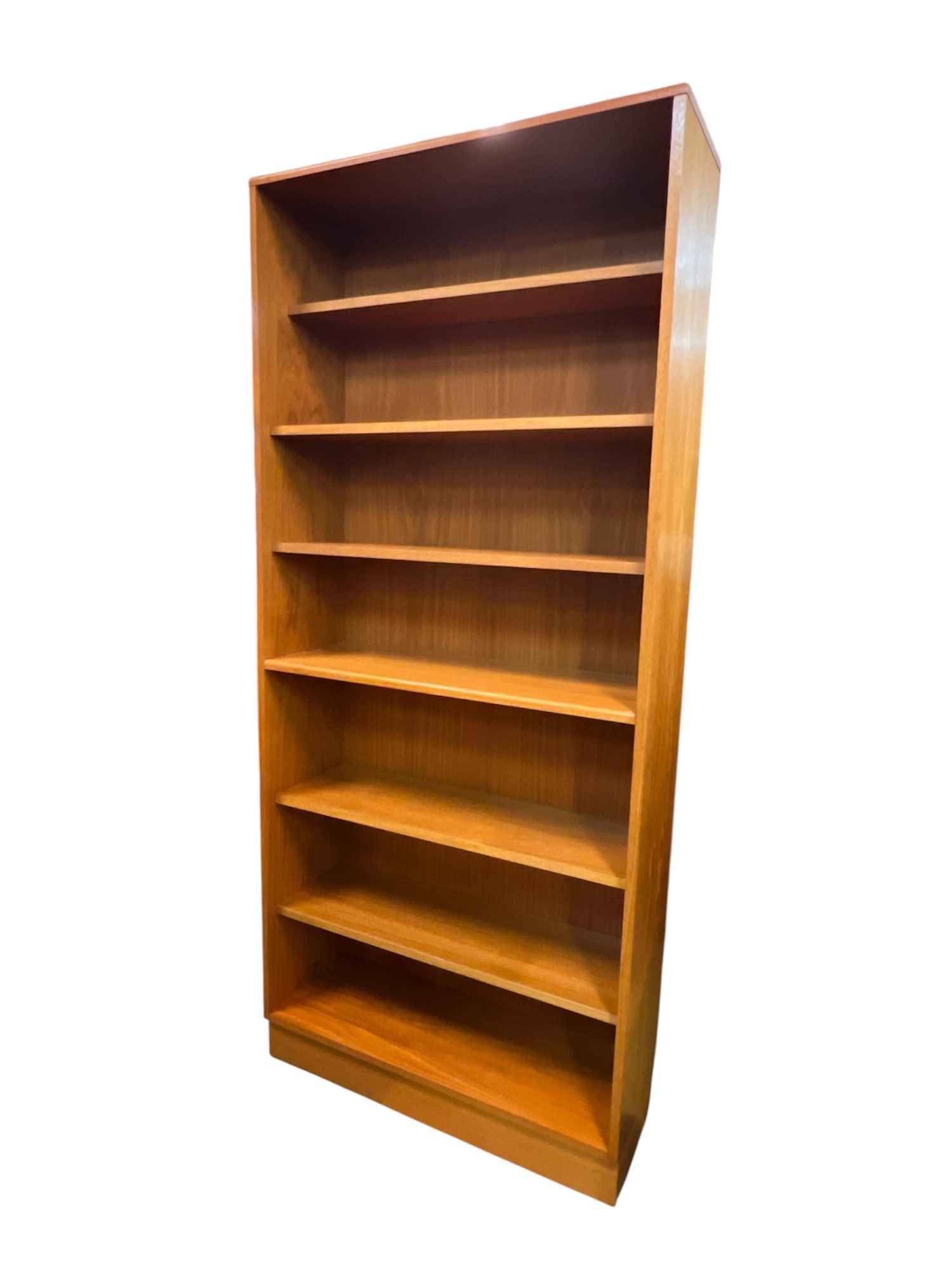 G PLAN TEAK SHELF UNIT: Labeled on back. 72 1/2 x 32 x 11 inches.
