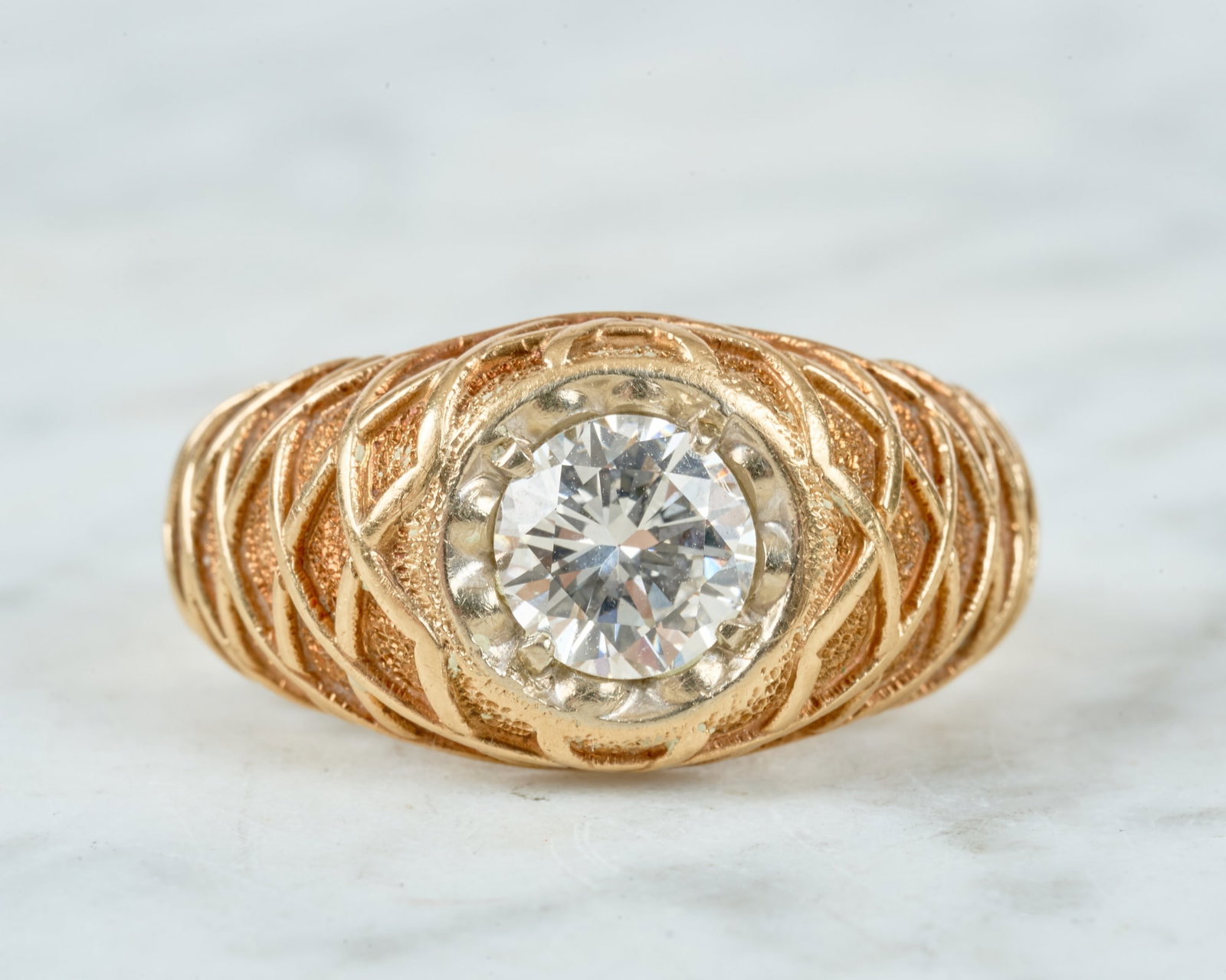 MENS 14K GOLD RING with approx. 1.25CT DIAMOND (1 of 8)