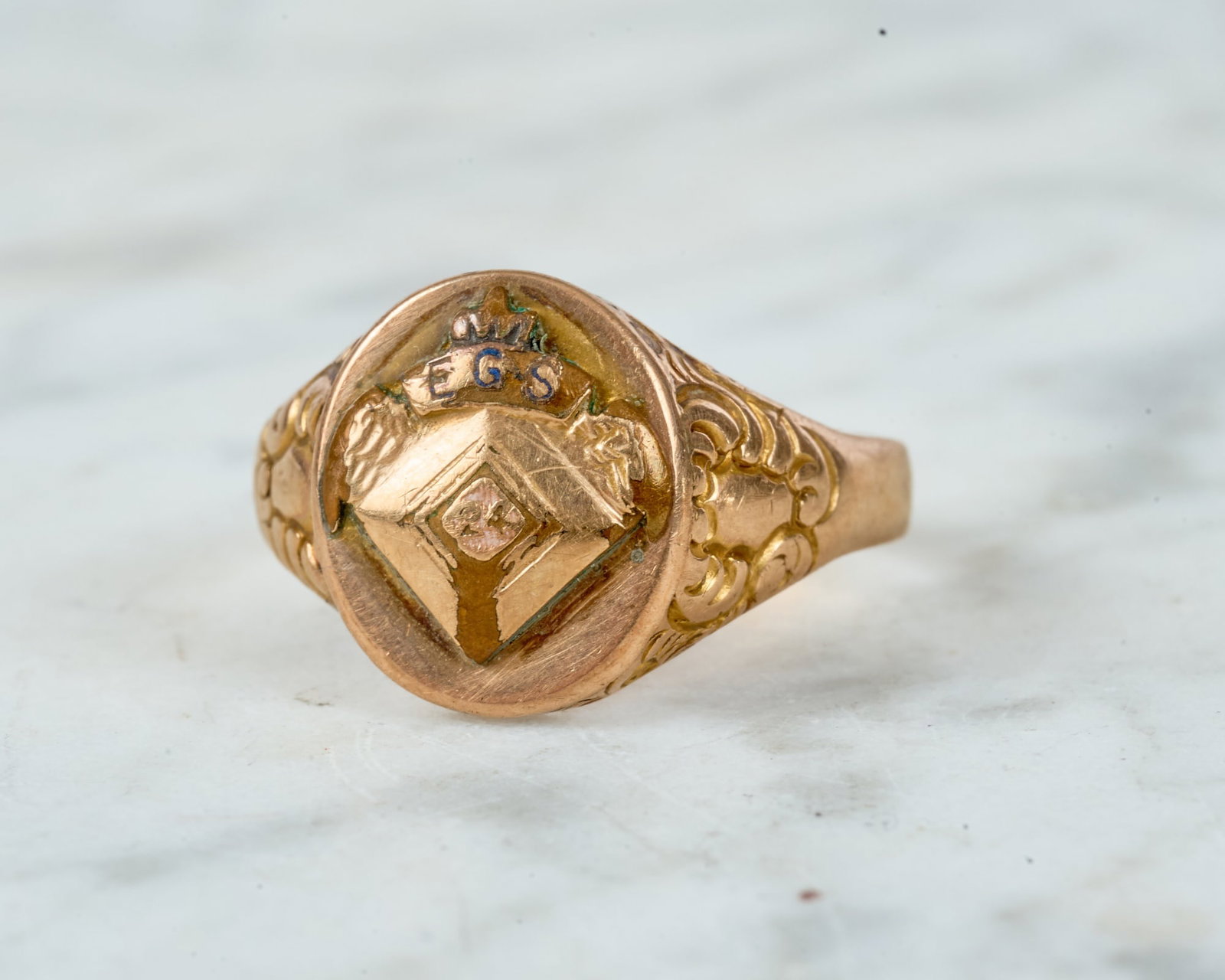 SMALL 10K GOLD FRATERNAL RING (1 of 5)