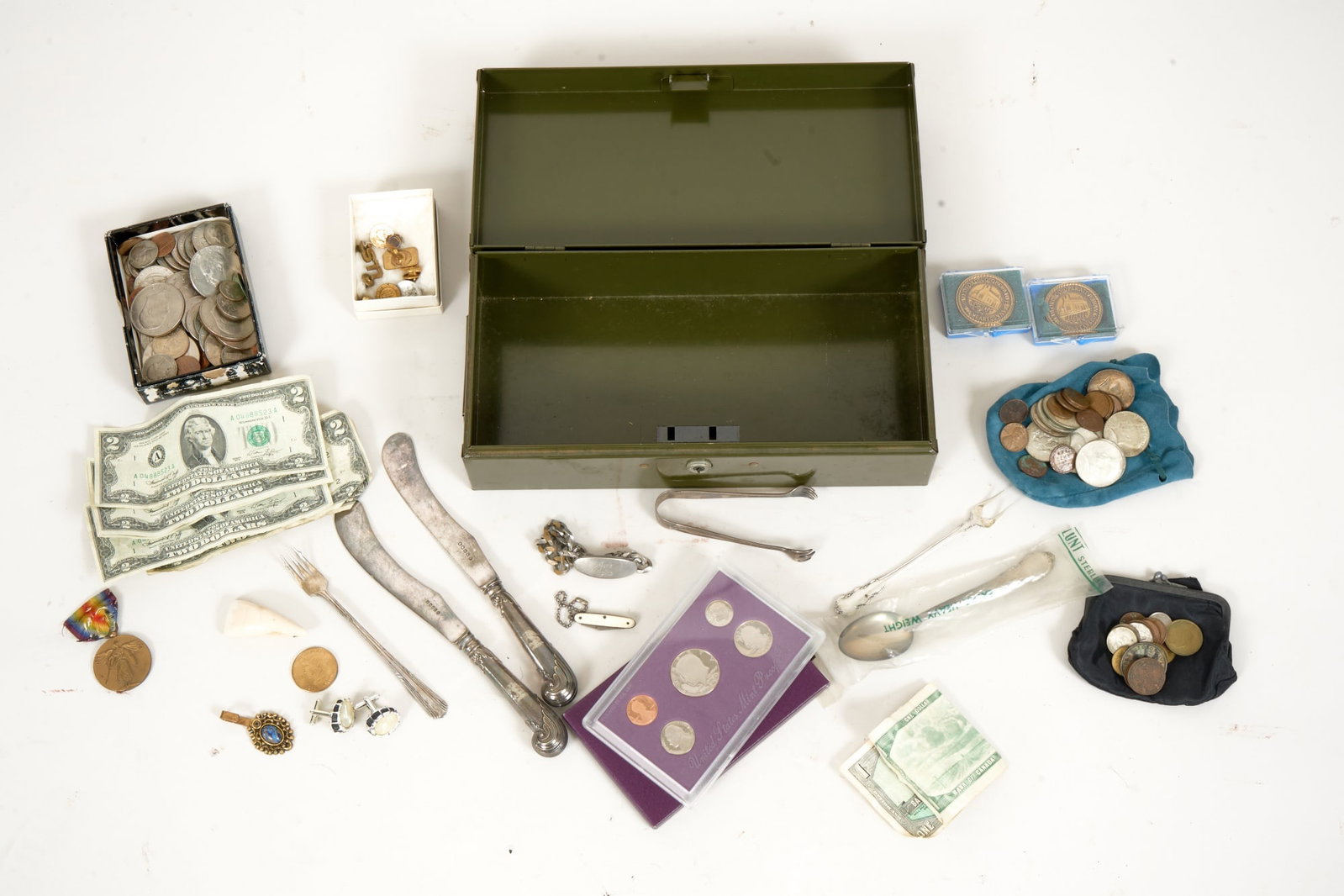 TIN BOX with CONTENTS (1 of 8)