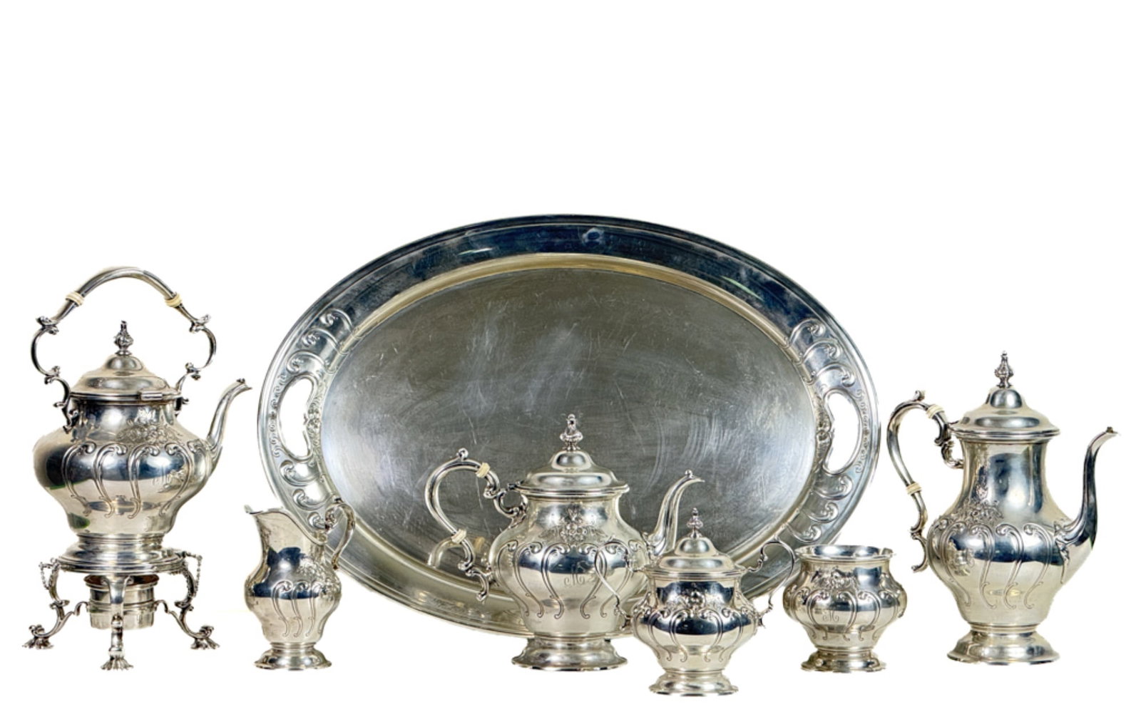 GORHAM STERLING "CHANTILLY COUNTESS" TEA SERVICE (1 of 20)