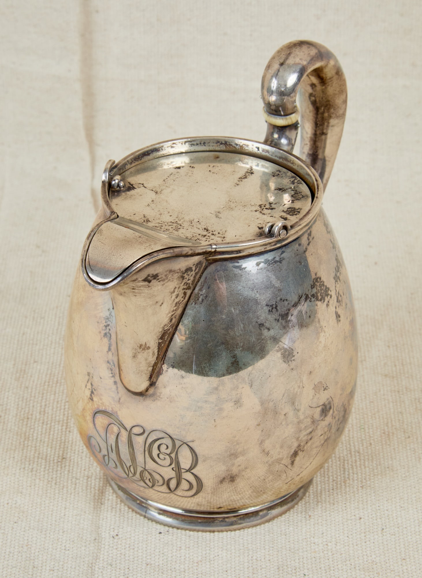 WATSON CO. STERLING SILVER LIDDED CREAMER: 5 3/4 x 6 1/2 inches. 11.76 troy ounces