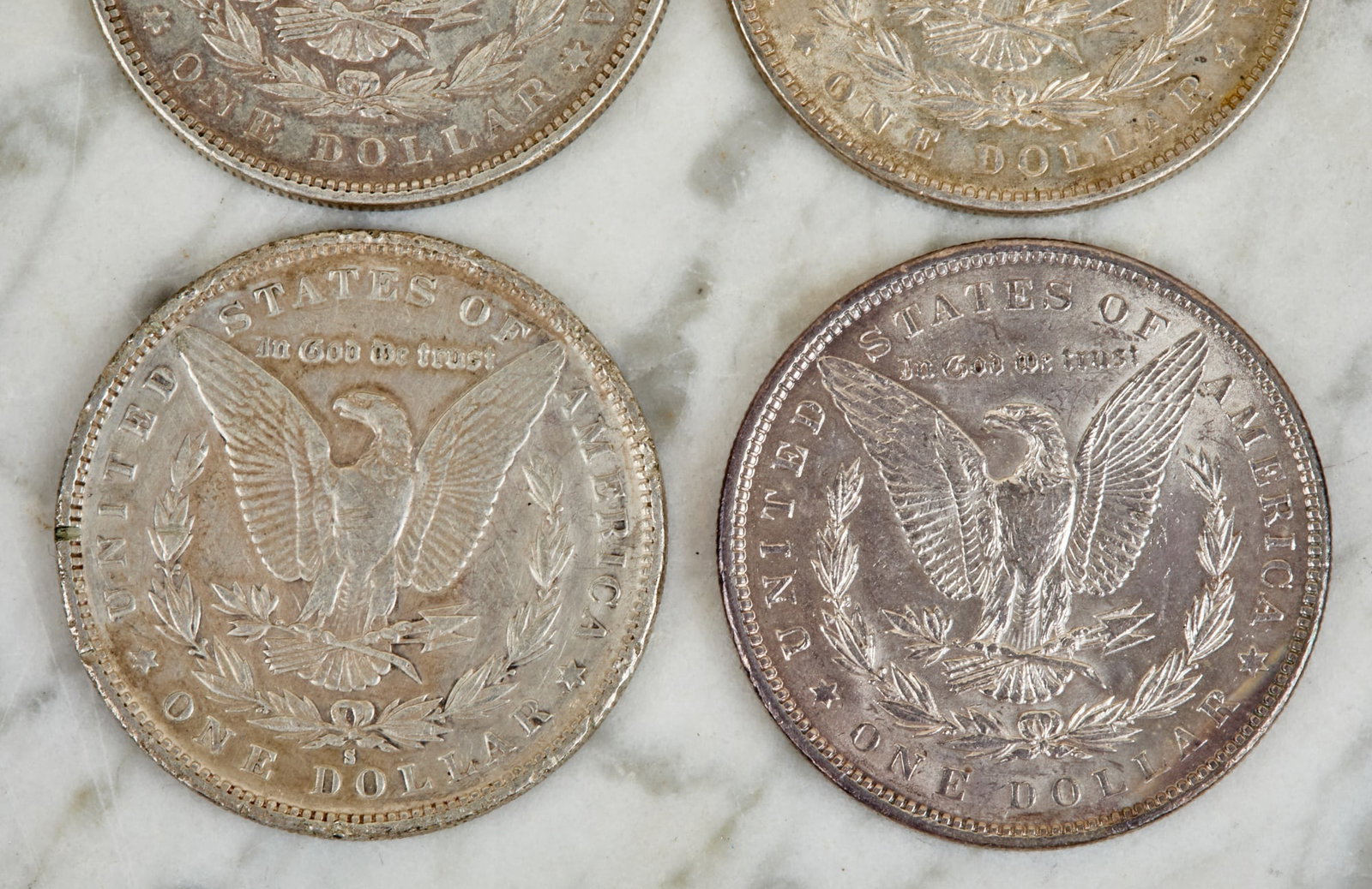 (4) MORGAN US SILVER DOLLARS - 6