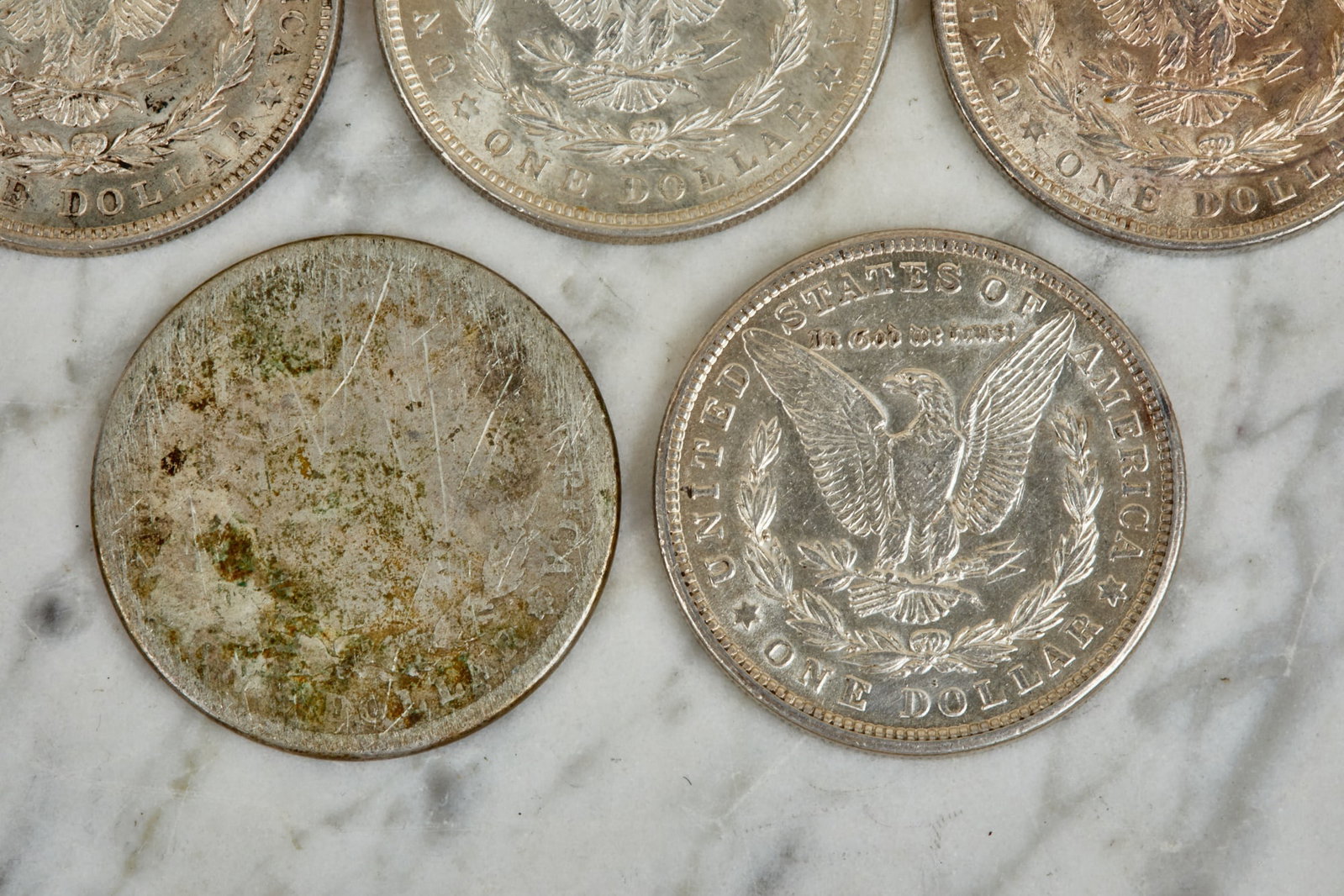 (5) MORGAN US SILVER DOLLARS - 6