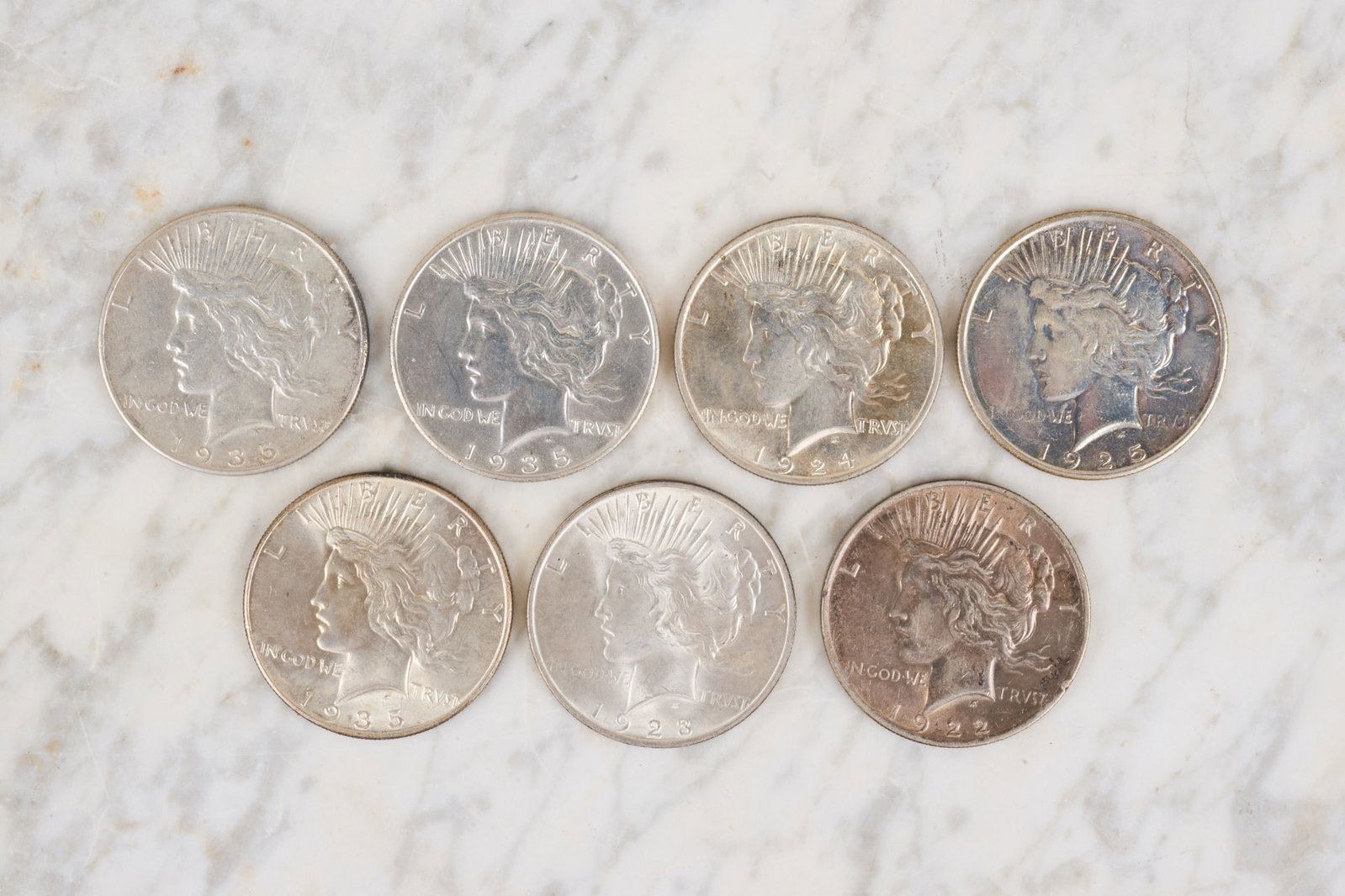 (7) US PEACE SILVER DOLLARS (1 of 10)