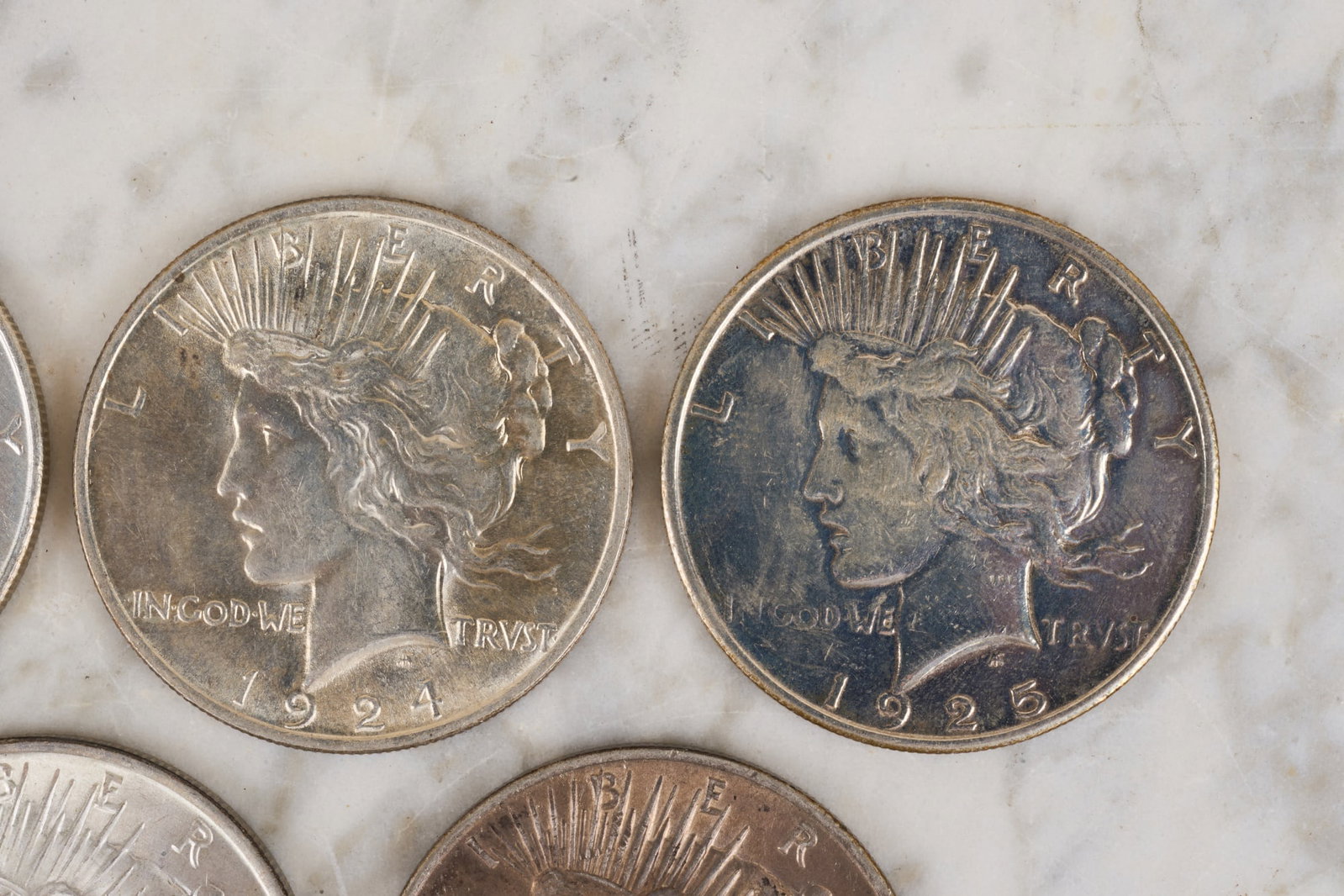 (7) US PEACE SILVER DOLLARS - 2