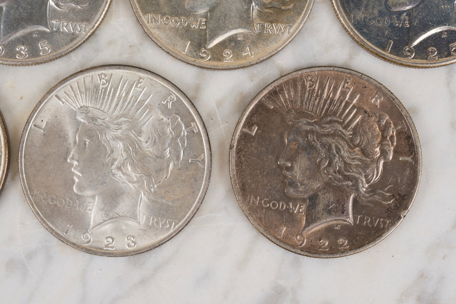 (7) US PEACE SILVER DOLLARS - 5