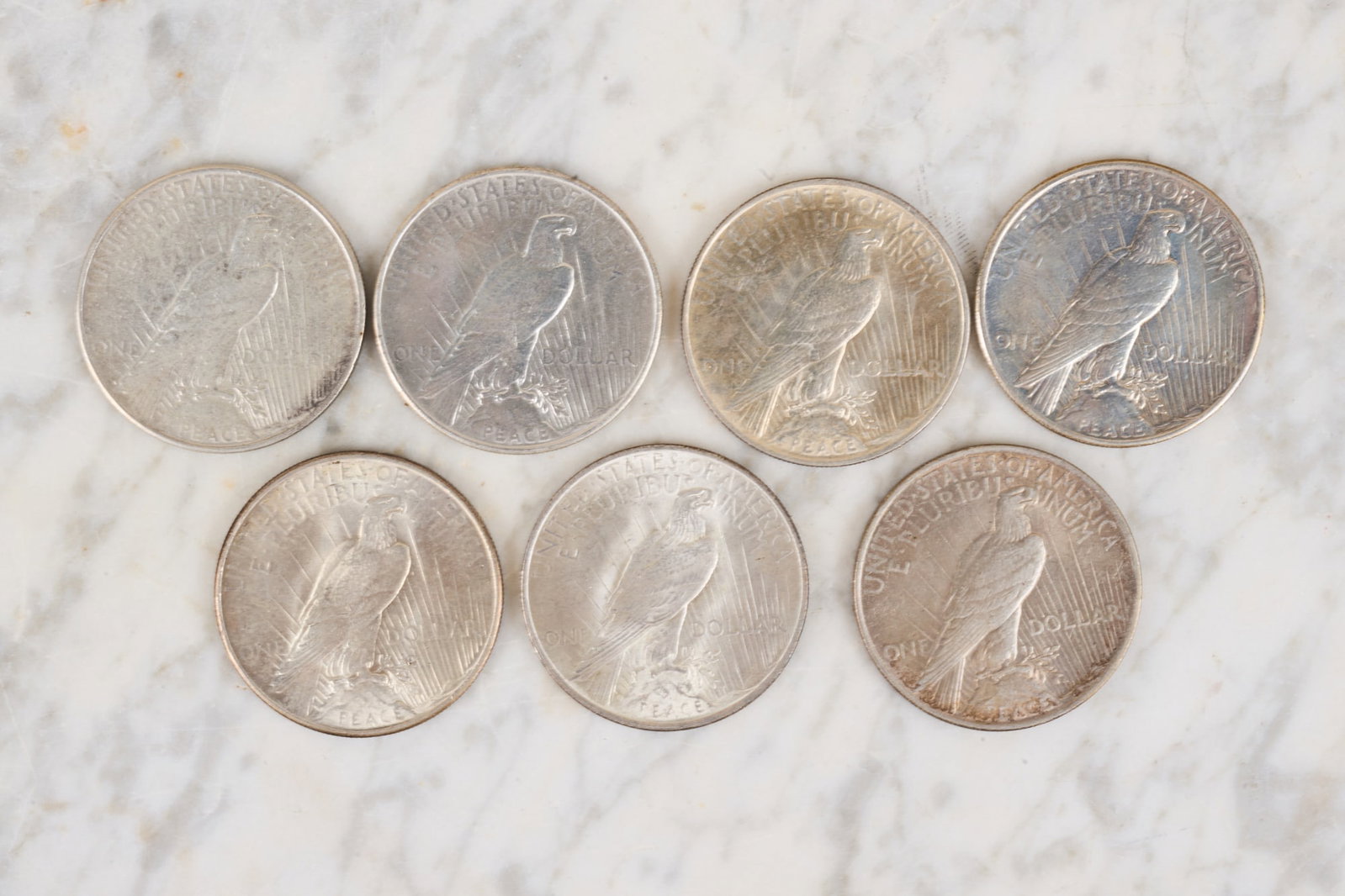 (7) US PEACE SILVER DOLLARS - 6