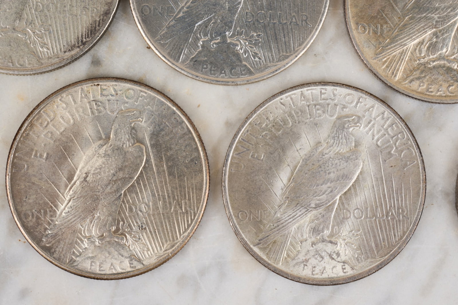 (7) US PEACE SILVER DOLLARS - 9