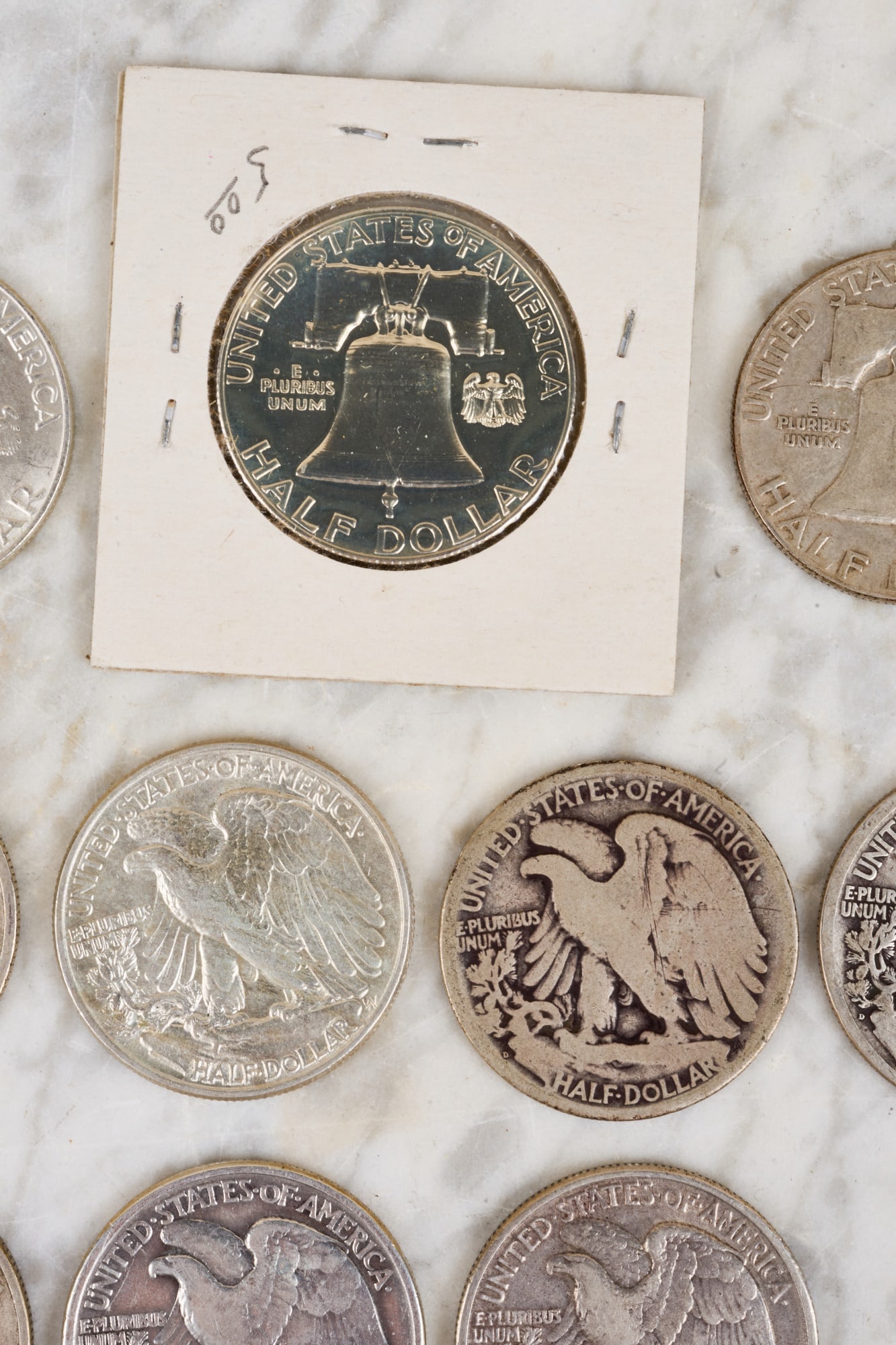 (16) US SILVER HALF DOLLARS - 10