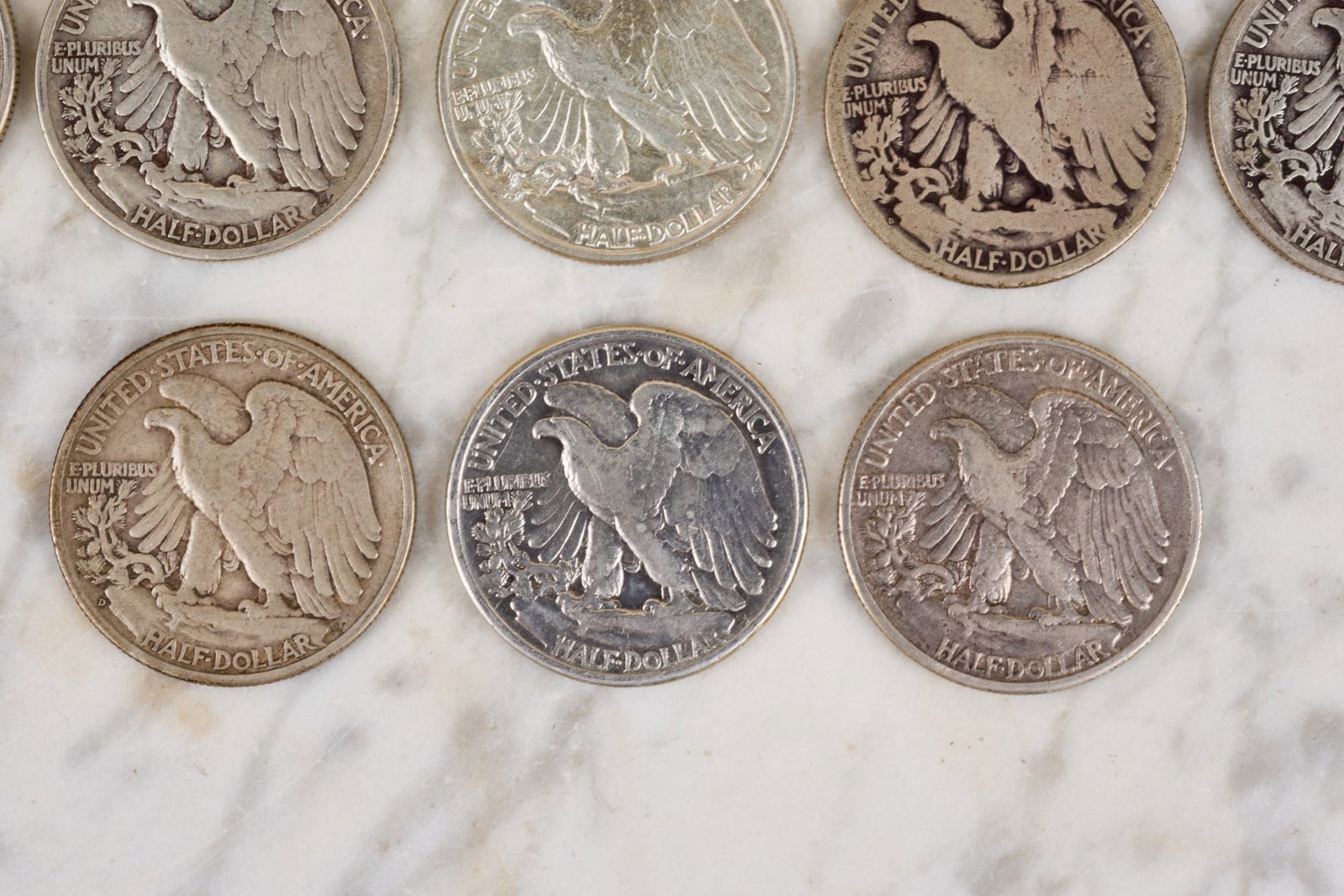 (16) US SILVER HALF DOLLARS - 13