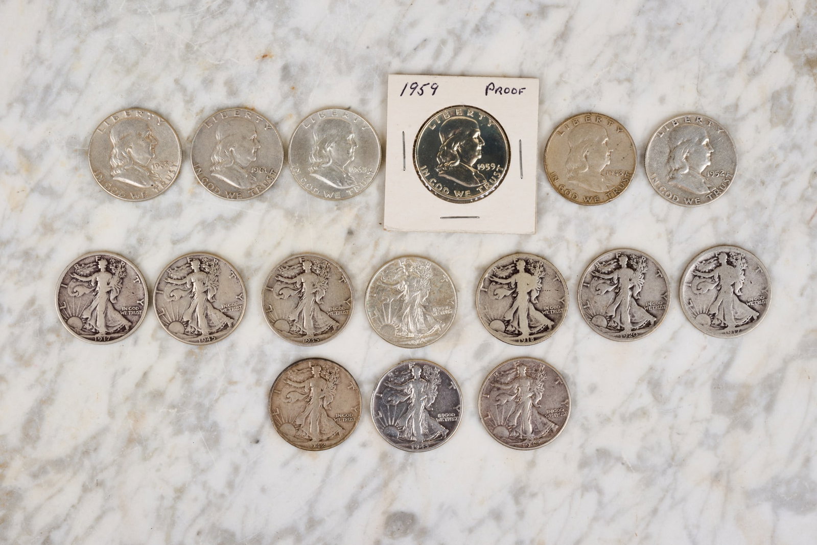 (16) US SILVER HALF DOLLARS (1 of 13)