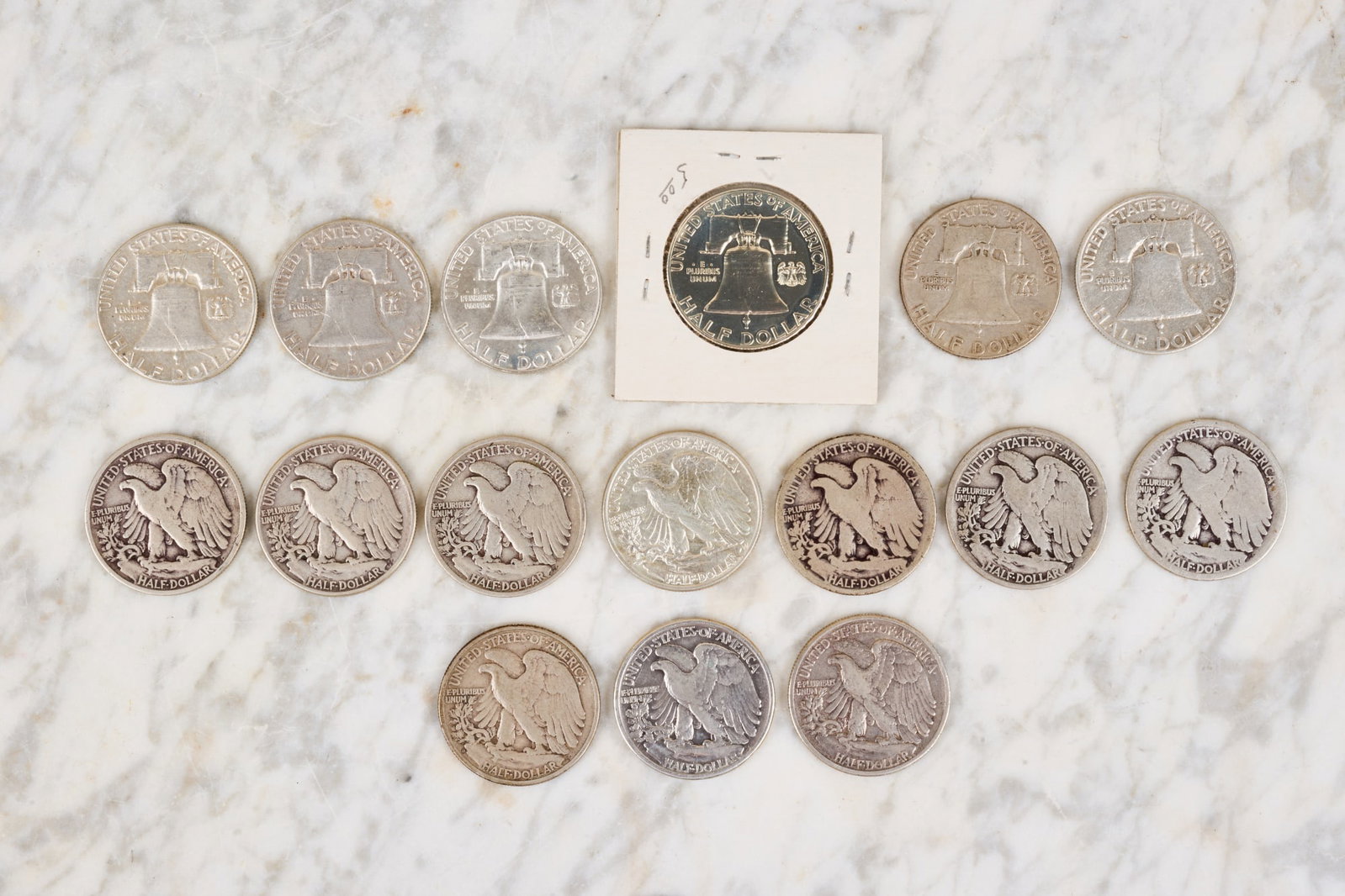 (16) US SILVER HALF DOLLARS - 8