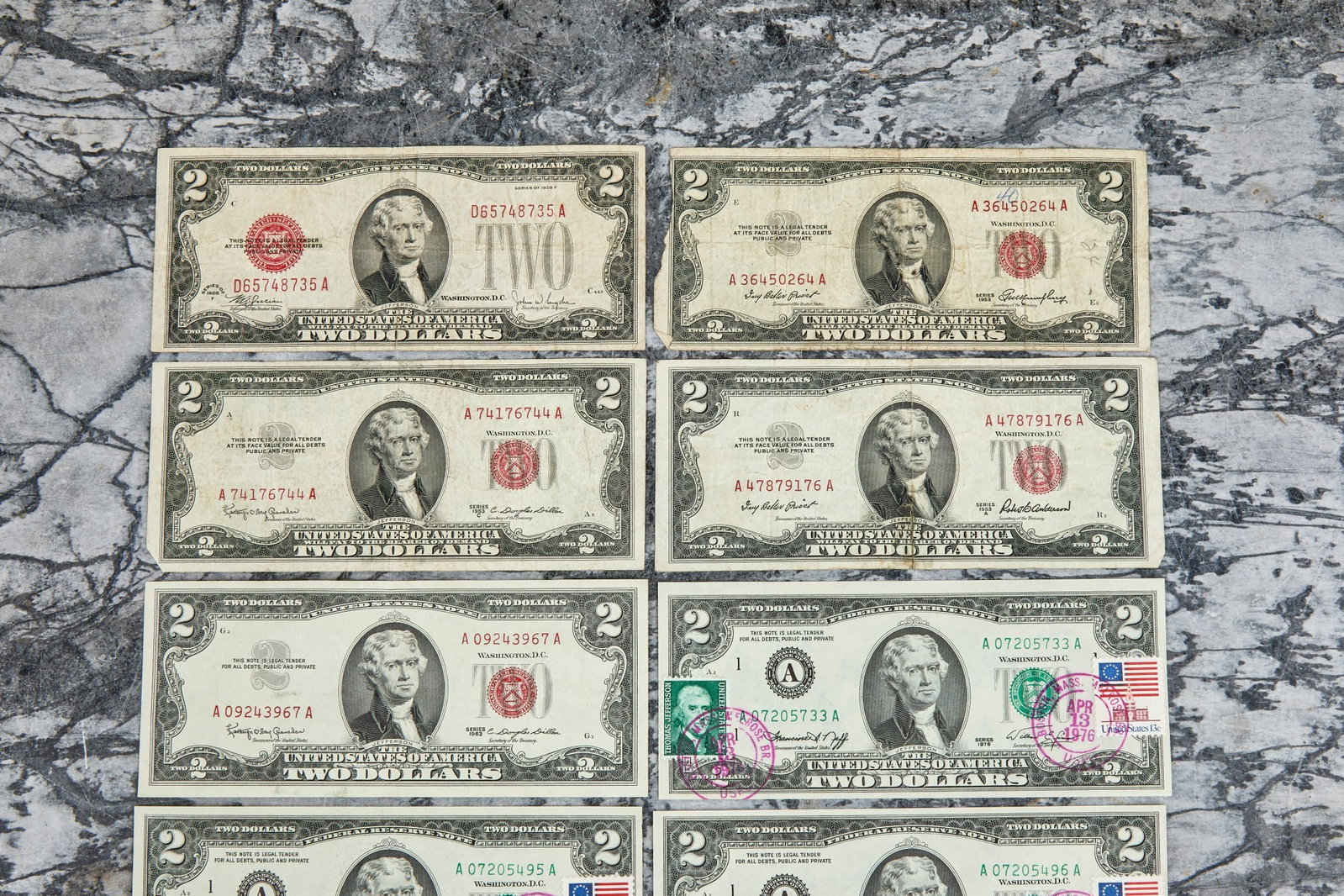 (9) TWO DOLLAR US BILLS - 2