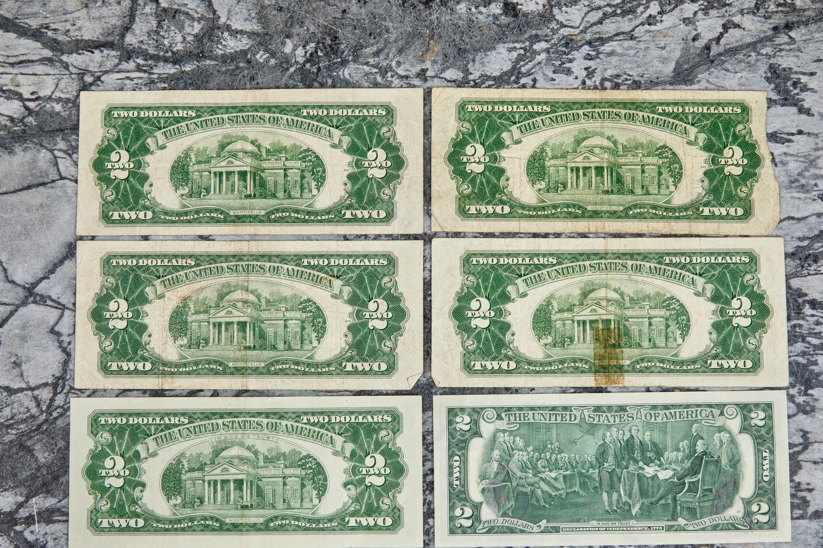 (9) TWO DOLLAR US BILLS - 6