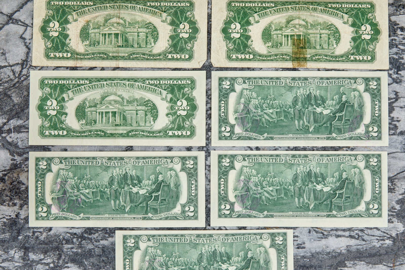 (9) TWO DOLLAR US BILLS - 7